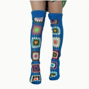 *GRANNY SQUARE OVER THE KNEE SOCKS* NEW COLOR!